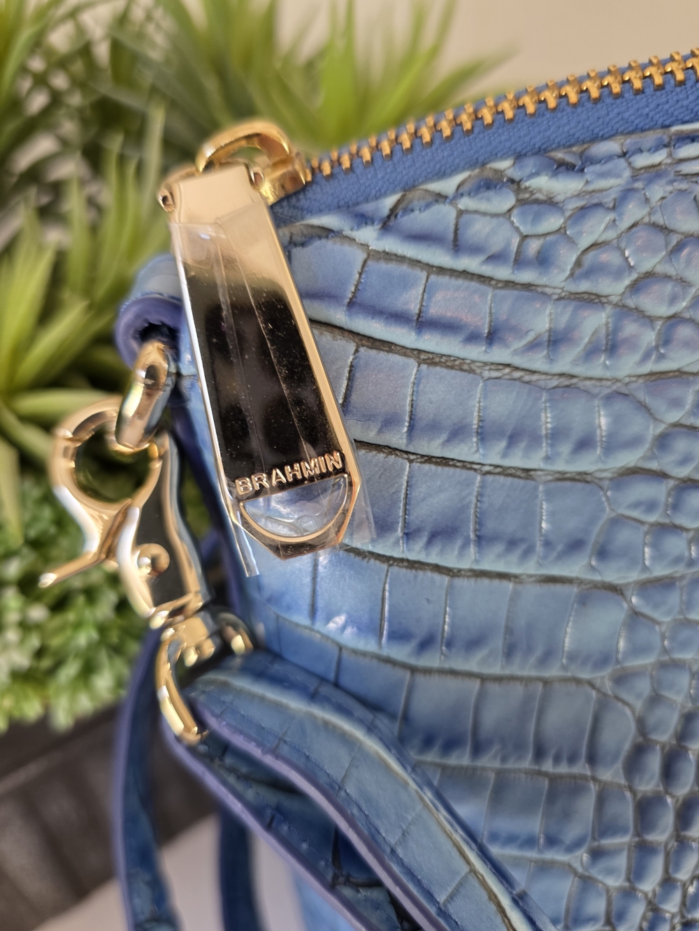 Brahmin Duxbury Electric Blue Ombre Melbourne Satchel Crossbody + Wallet - Picture 6 of 15
